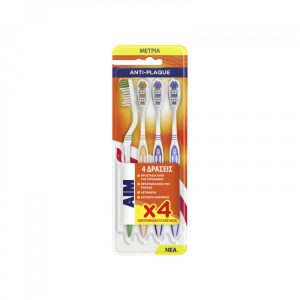 AIM ΟΔΟΝΤΟΒΟΥΡΤΣΑ ANTI PLAQUE 4 ΤΕΜΑΧΙΑ - Image 1