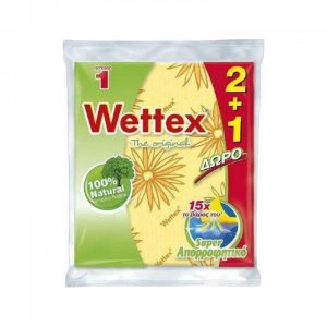 WETTEX ΣΠΟΓΓΟΠΕΤΣΕΤΑ 20,3*17,6CM No1 (2+1 ΔΩΡΟ) - Image 1