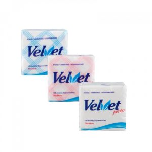 VELVET ΧΑΡΤΟΠΕΤΣΕΤΑ VELVET 100Φ 30*30 ΛΕΥΚΗ-ΚΑΡΩ - Image 1