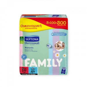 ΜΩΡΟΜΑΝΤΗΛΑ SEPTONA DERMASOFT FAMILY 3*100 ΤΕΜΑΧΙΑ - Image 1
